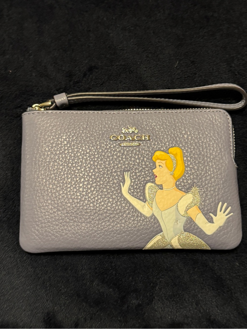 Coach Light Blue Leather Wristlet with Cinderella